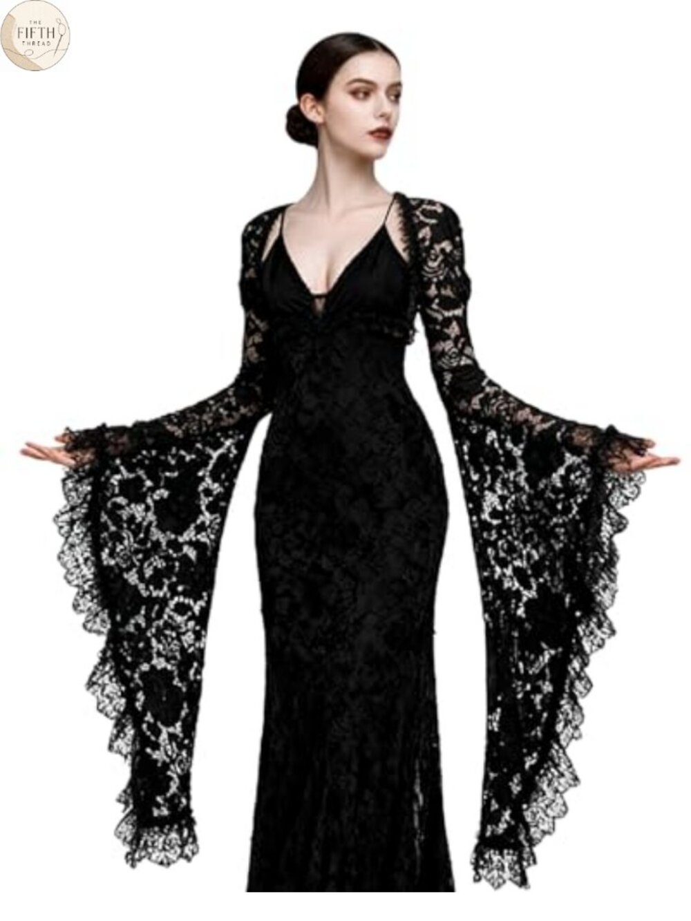 Lace Bolero Shrug Long Sleeve Open Front Mesh Crop Top Victorian Gothic